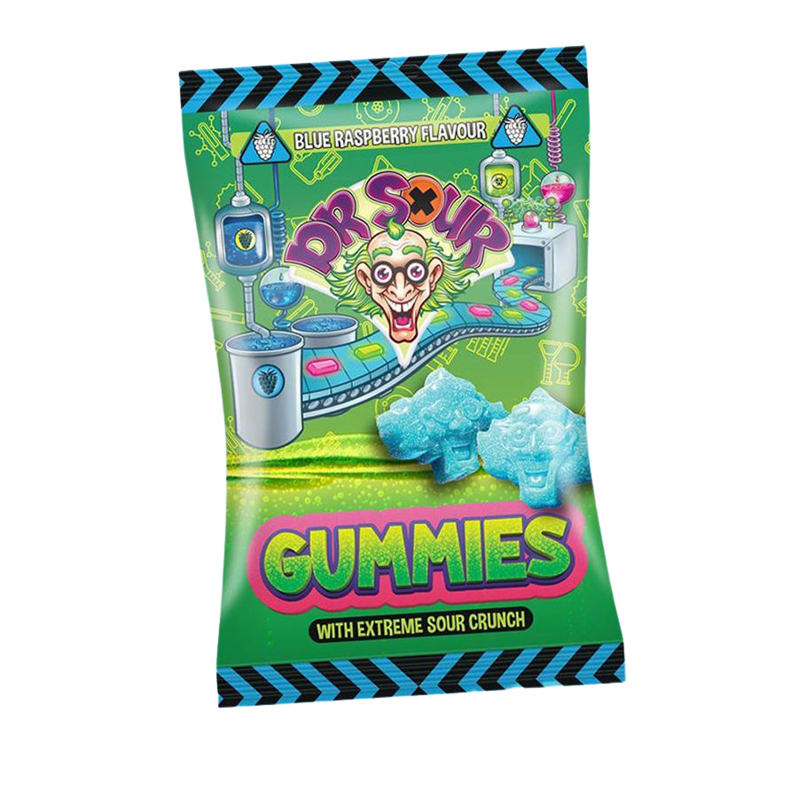 Dr Sour Gummies kék málna ízű savanyú gumicukor 200g
