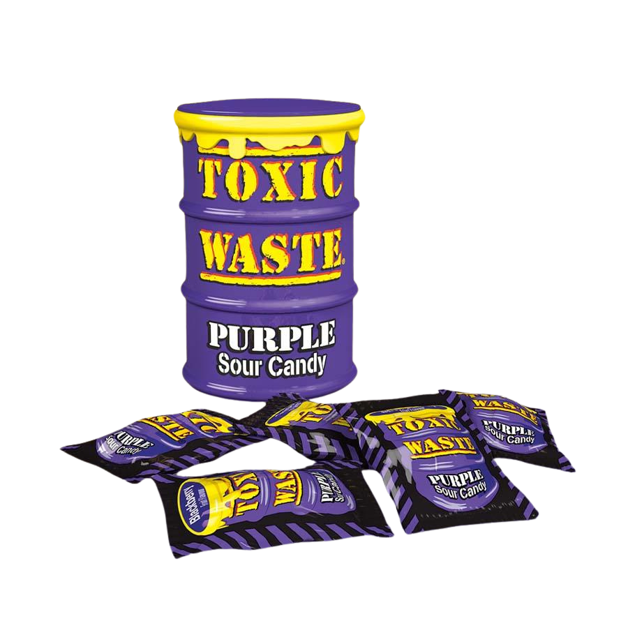 Toxic Waste lila dobozos savanyú cukorkák 42g