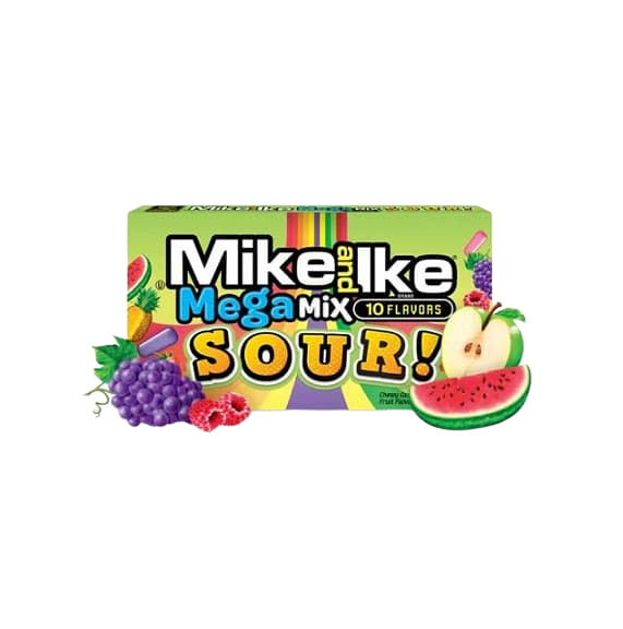 Mike and Ike Mega Mix Sour savanyú-gyümölcsös cukorkák 120g