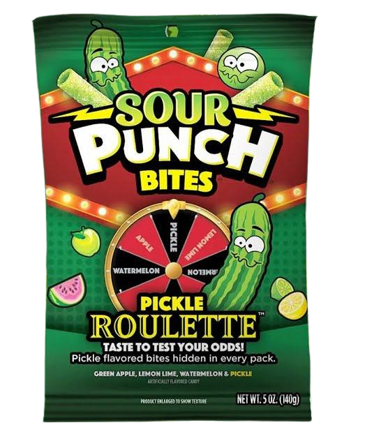 Sour Punch Bites Pickle Roulette savanyú uborka gumicukor 140g