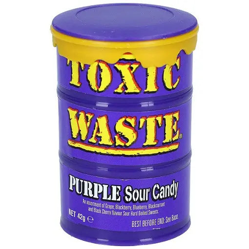 Toxic Waste Purple Drum lila dobozos savanyú cukorkák 42g